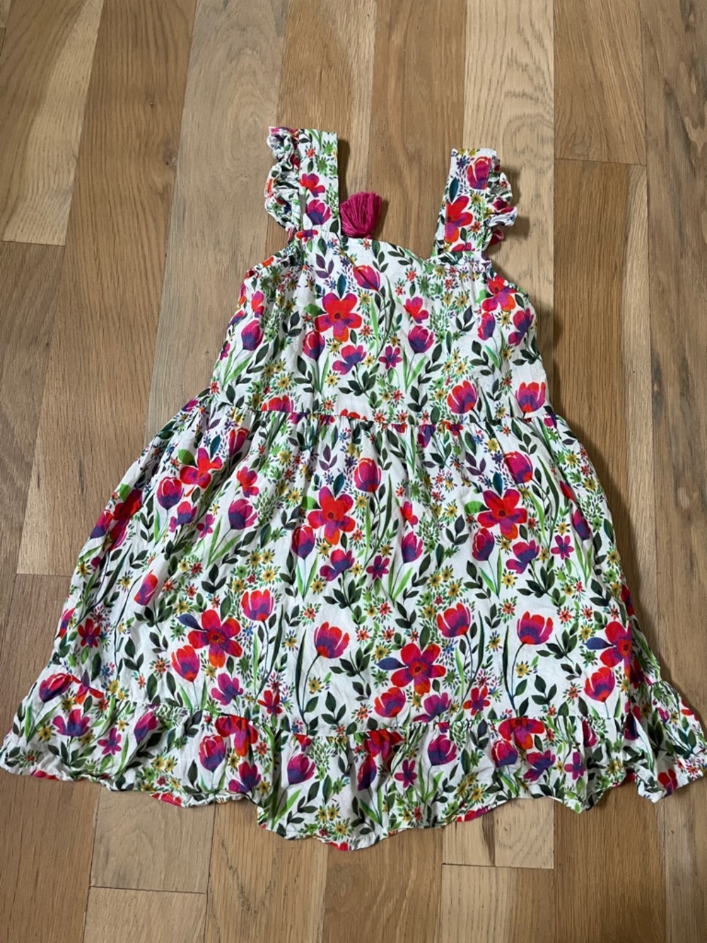 EGG New York Girls Floral Tiered Sundress with Ruffled Straps